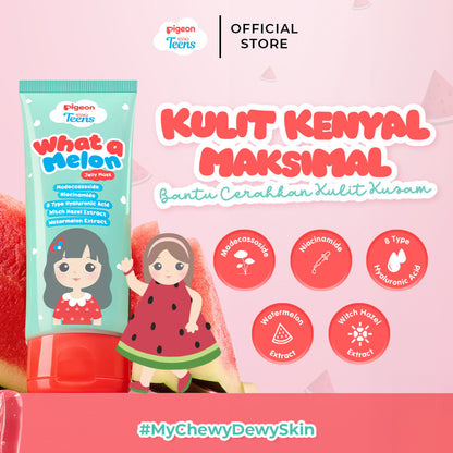Pigeon Teens What-A-Melon Jelly Mask 60ml|Skincare Remaja|Membantu Mencerahkan | Niacinamide & Madecasosside