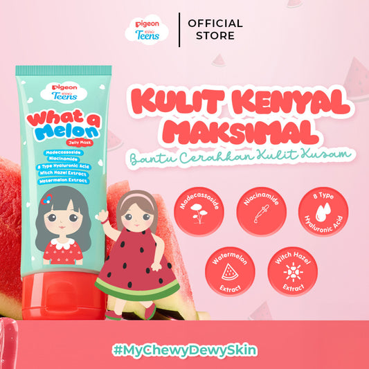 Pigeon Teens What-A-Melon Jelly Mask 60ml|Skincare Remaja|Membantu Mencerahkan | Niacinamide & Madecasosside