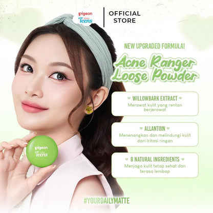 Pigeon Teens Acne Ranger Loose Powder 9gr | Bedak Tabur Remaja |Kulit & Berminyak & Berjerawat |Talc Free