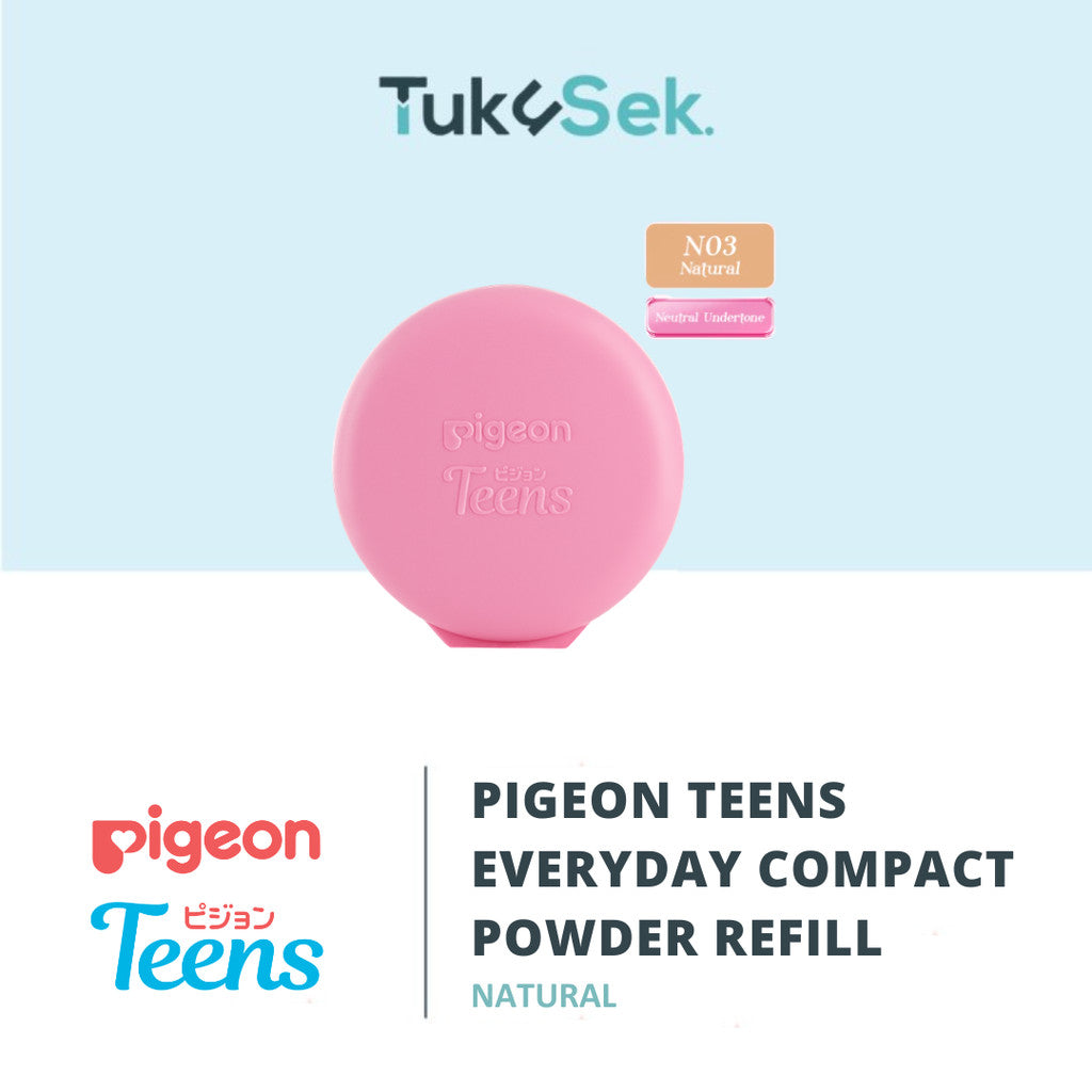 Pigeon Teens Everyday Compact Powder Refill |Bedak Padat Remaja|Natural Finish Look |Hypoallergenic