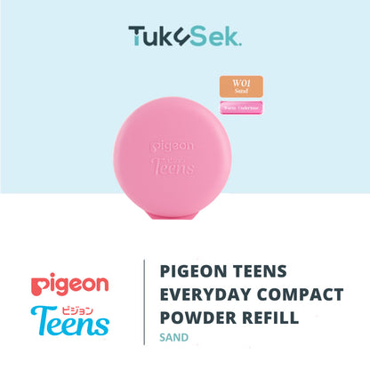 Pigeon Teens Everyday Compact Powder Refill |Bedak Padat Remaja|Natural Finish Look |Hypoallergenic