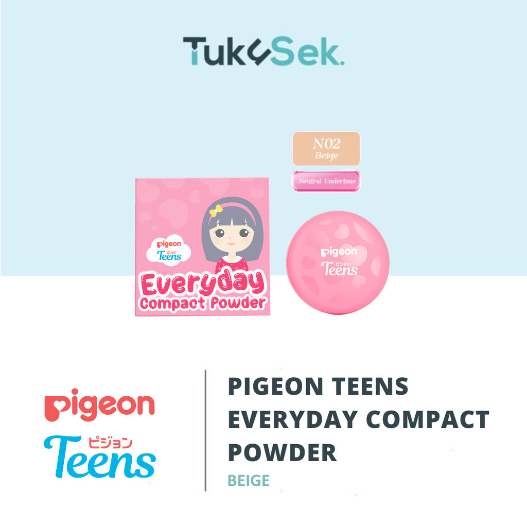 Pigeon Teens Everyday Compact Powder |Bedak Padat Remaja|Natural Finish Look |Hypoallergenic