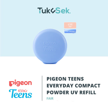 Pigeon Teens Everyday Compact Powder UV Refill|Bedak Padat Remaja|Natural Finish Look |Hypoallergenic