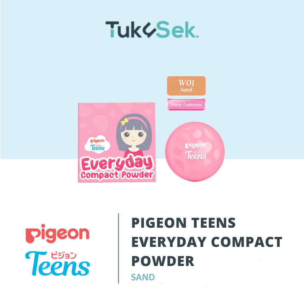 Pigeon Teens Everyday Compact Powder |Bedak Padat Remaja|Natural Finish Look |Hypoallergenic