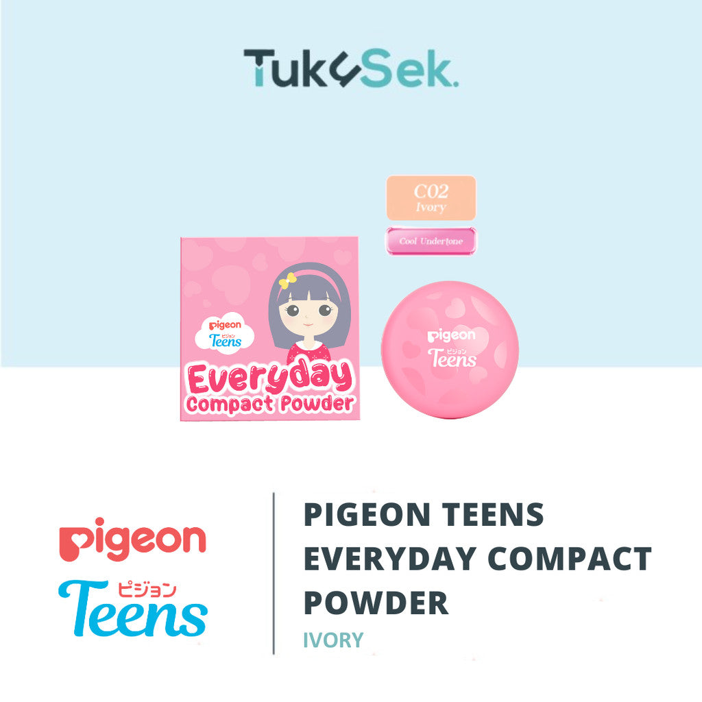 Pigeon Teens Everyday Compact Powder |Bedak Padat Remaja|Natural Finish Look |Hypoallergenic