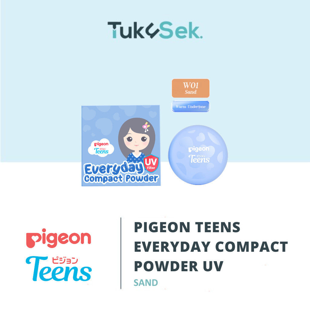 Pigeon Teens Everyday Compact Powder UV |Bedak Padat Remaja|Natural Finish Look |Hypoallergenic
