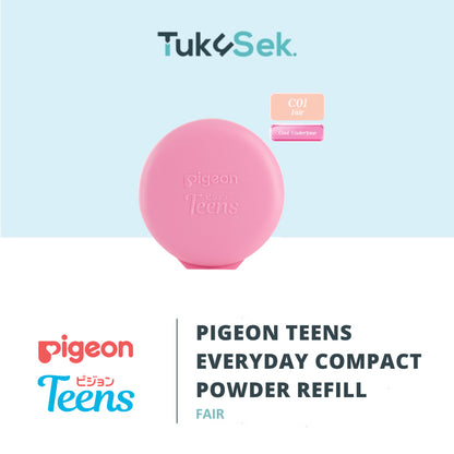 Pigeon Teens Everyday Compact Powder Refill |Bedak Padat Remaja|Natural Finish Look |Hypoallergenic
