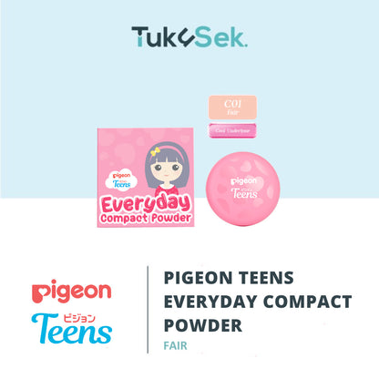Pigeon Teens Everyday Compact Powder |Bedak Padat Remaja|Natural Finish Look |Hypoallergenic