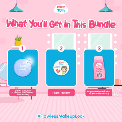 PIGEON TEENS MAKEUP FULL SET | Makeup Kit Remaja| Bedak dan Micellar Water Remaja| Untuk Semua Jenis Kulit
