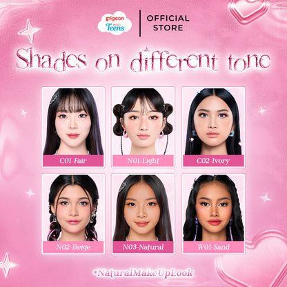 TWINPACK Pigeon Teens Everyday Compact Powder |Bedak Padat Remaja|Natural Finish Look |Hypoallergenic