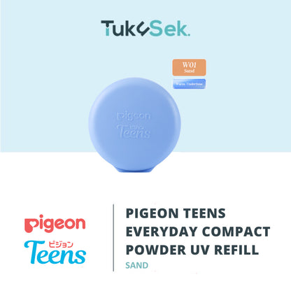 Pigeon Teens Everyday Compact Powder UV Refill|Bedak Padat Remaja|Natural Finish Look |Hypoallergenic