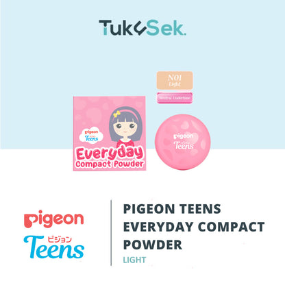 Pigeon Teens Everyday Compact Powder |Bedak Padat Remaja|Natural Finish Look |Hypoallergenic